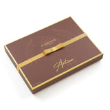 Carians Artisan Chocolate Brown Gift Box, Gold  Ribbon