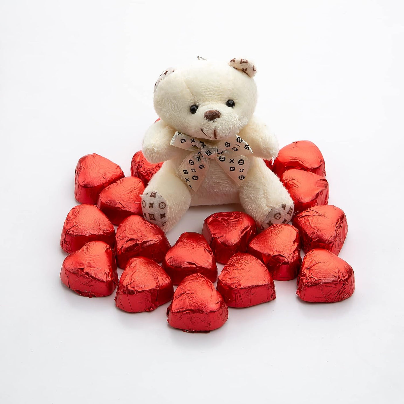 CARIANS Chocolatier Chocolate Gift Box, Milk Chocolate Hearts with Teddy Bear Gift