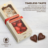 CARIANS Chocolatier Chocolate Gift Box, Milk Chocolate Hearts with Teddy Bear Gift